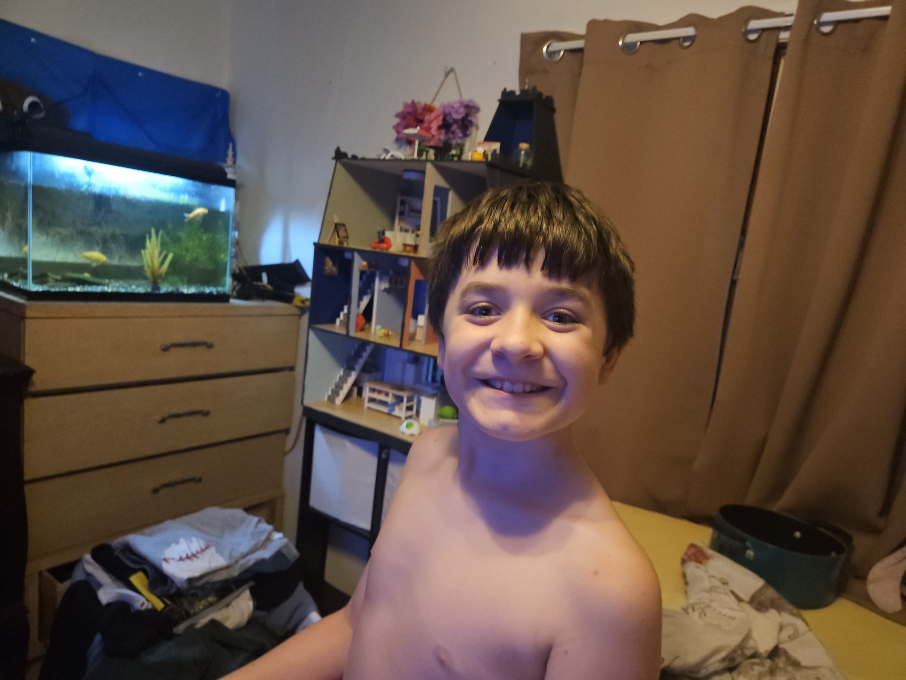Mason smiling during the retro game-console evening